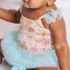 Lot of TWO Posh Peanut Body Suits sleeveless Tulle (body suits only)